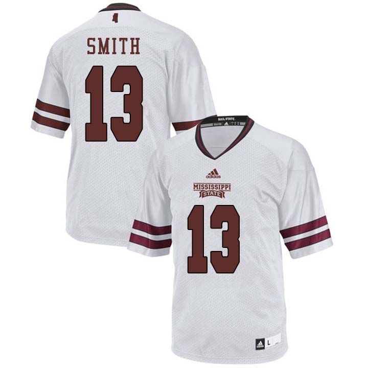 Men #13 Braden Smith Mississippi State Bulldogs College Football Jerseys Sale-White